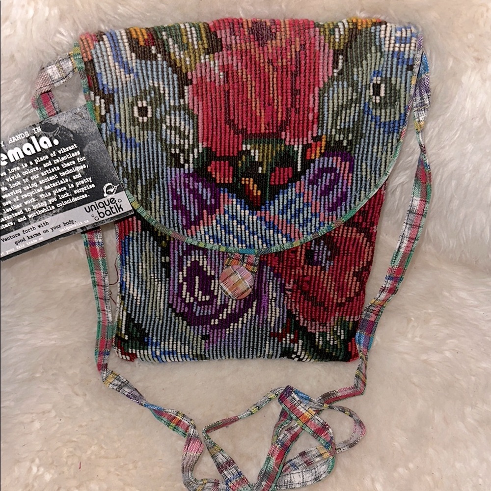 Unique Batik Embroidered Floral Crossbody Bag